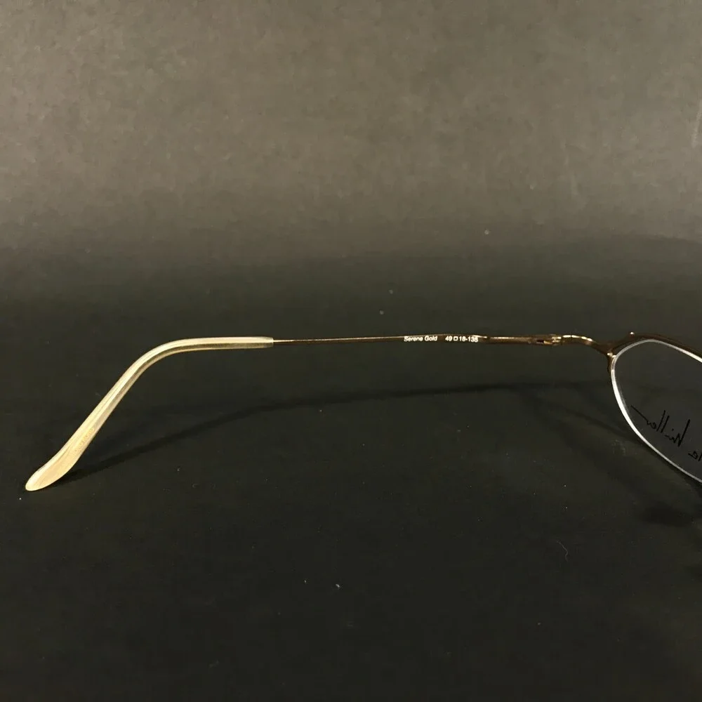 Nicole Miller Eyeglasses Frames Kimono Serene Gold Round Half Rim 49-18-135